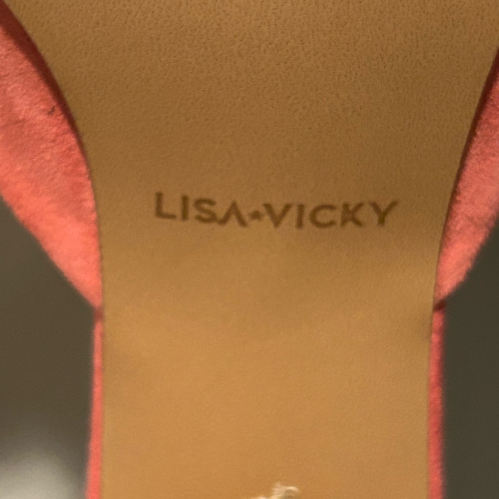 Lisa Vicky IMPRESS Platform Slide Sandals Women's 7 M Sunkissed Suede Block Heel - Picture 11 of 11